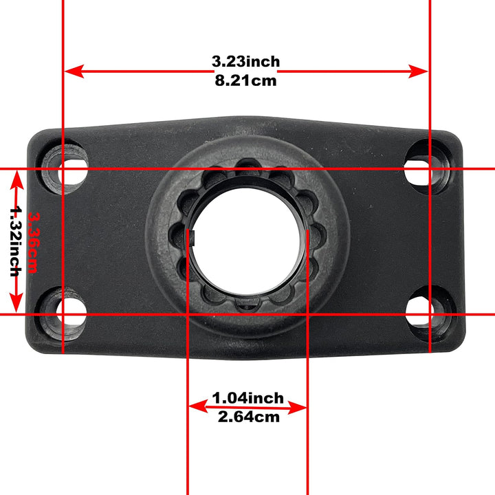 2 Stück Baitcaster/Spinnrutenhalter mit seitlicher Deckhalterung Schwarz, Schwarz