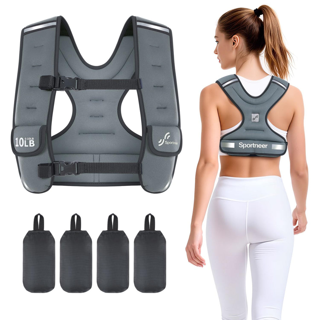 Sportneer Verstellbare Gewichtsweste für Damen Laufweste, 2,7-4,5kg/ 4,5-8,16kg Gewichtsweste für Kr