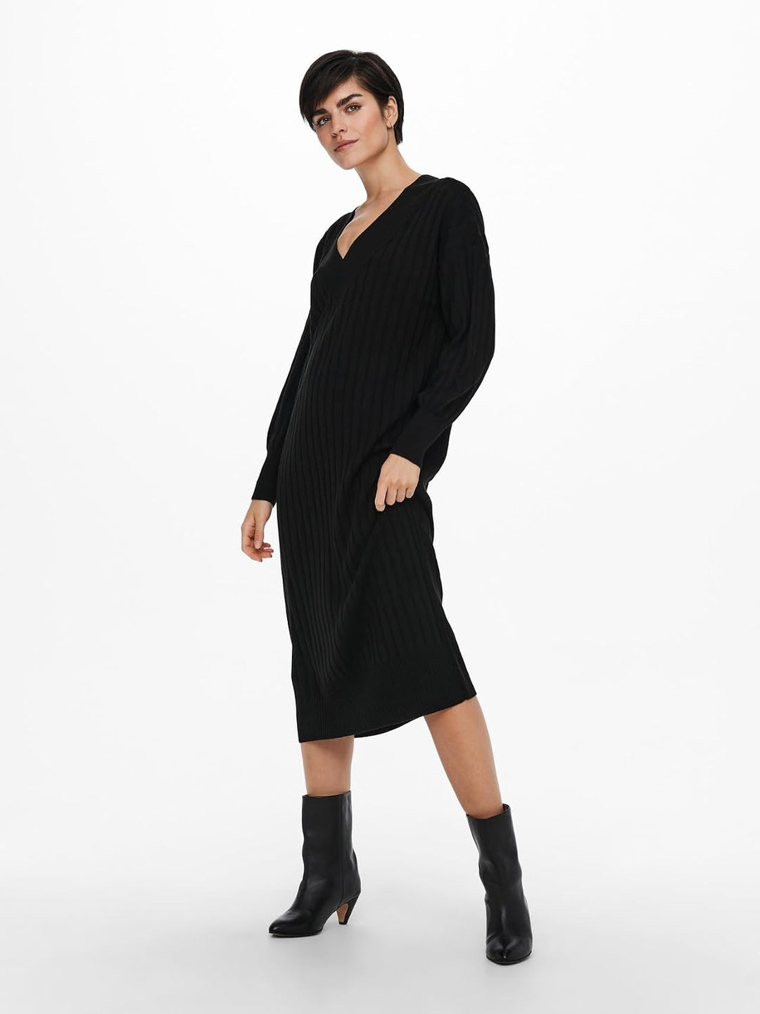 ONLY Female Strickkleid Onlnew Langes Kleid XS Schwarz, XS Schwarz