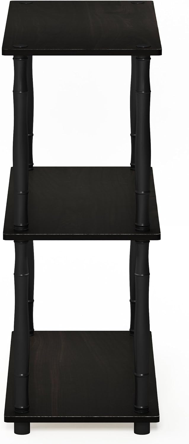 Furinno kompaktes Mehrzweck-Regal mit 3 Ebenen, holz, Espresso/Schwarz, 29.46 x 59.94 x 75.18 cm Esp