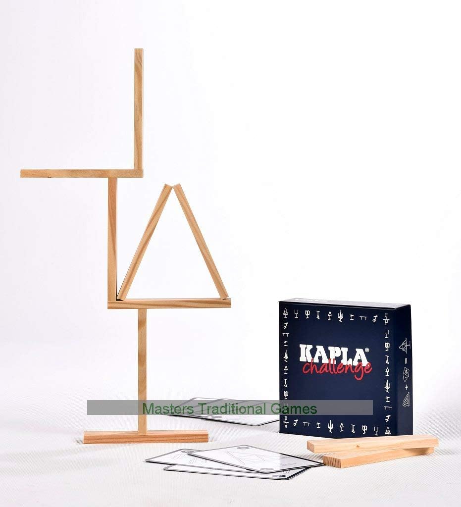 Kapla 8027 Holzplättchen Challenge 16-Teilig mit 12 Spielkarten, 4 Jahre to 12 Jahre, französische A
