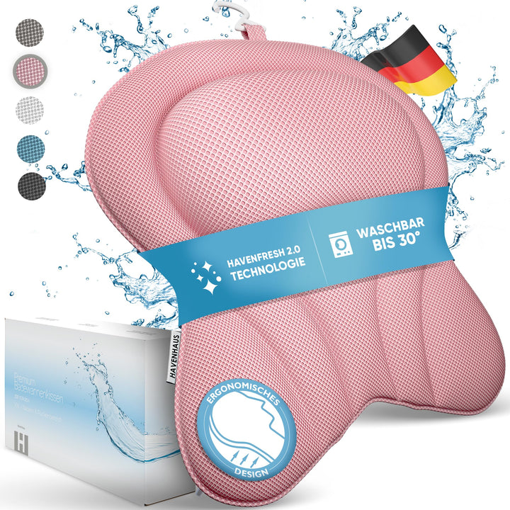 XXL Premium Badewannenkissen rosé | NEU zusätzliche Polster an Schulter- &amp; Nackenbereich | Badekisse