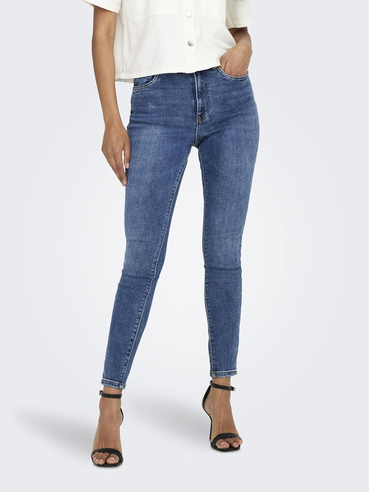 ONLY Female Skinny Jeans ONLBLUSH Mittlere Taille Skinny Fit Jeans 25W / 30L Blau (Medium Blue Denim