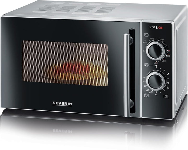 SEVERIN 2-in-1 Mikrowelle mit Grill 700 W, Grillofen mit 9 Automatikprogrammen, Mikrowelle mit Grill