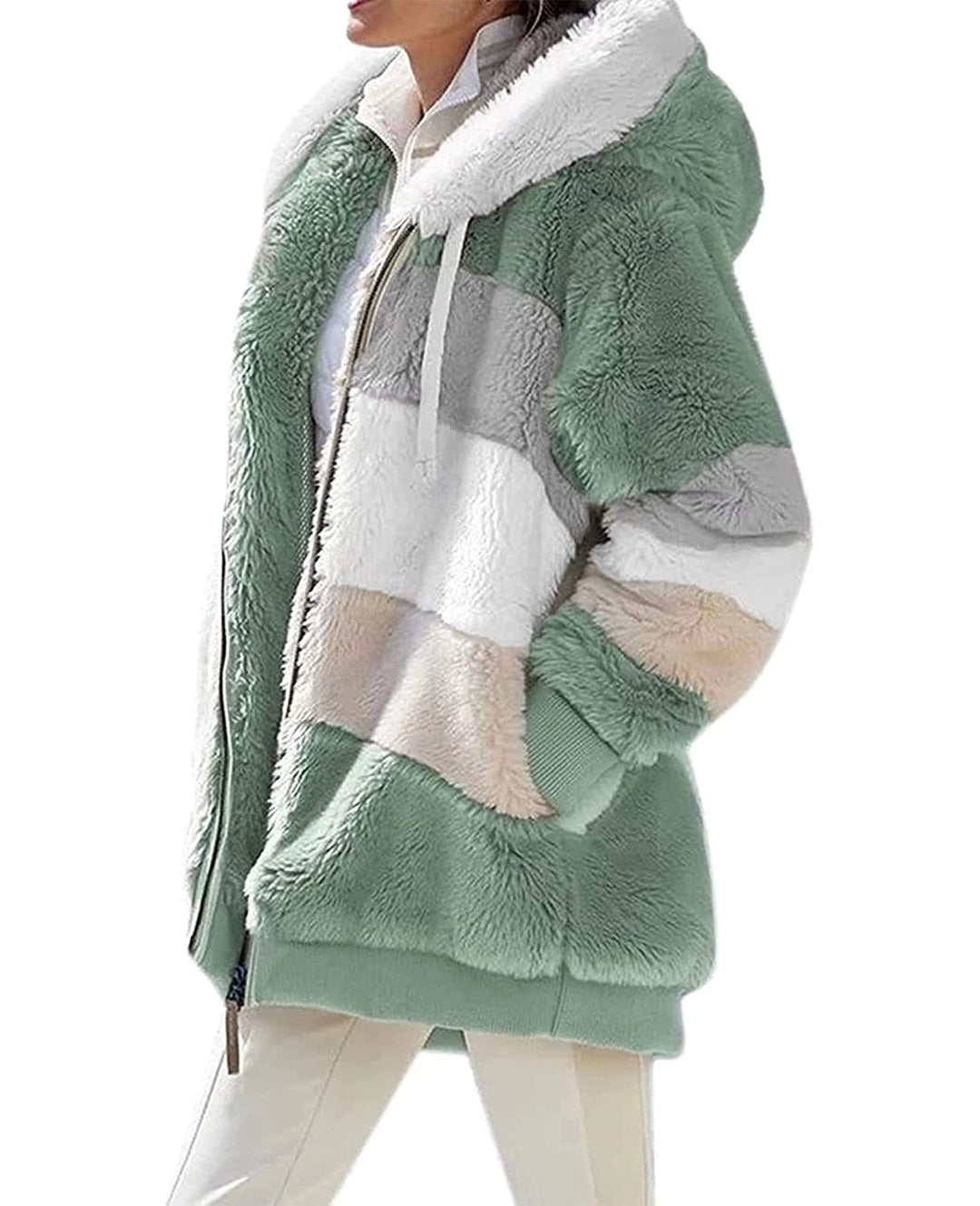 ABINGOO Damen Mantel Kapuzenjacke Winterjacke Mode Warm Hoodie Pullover Jacken Reissverschluss Plüsc