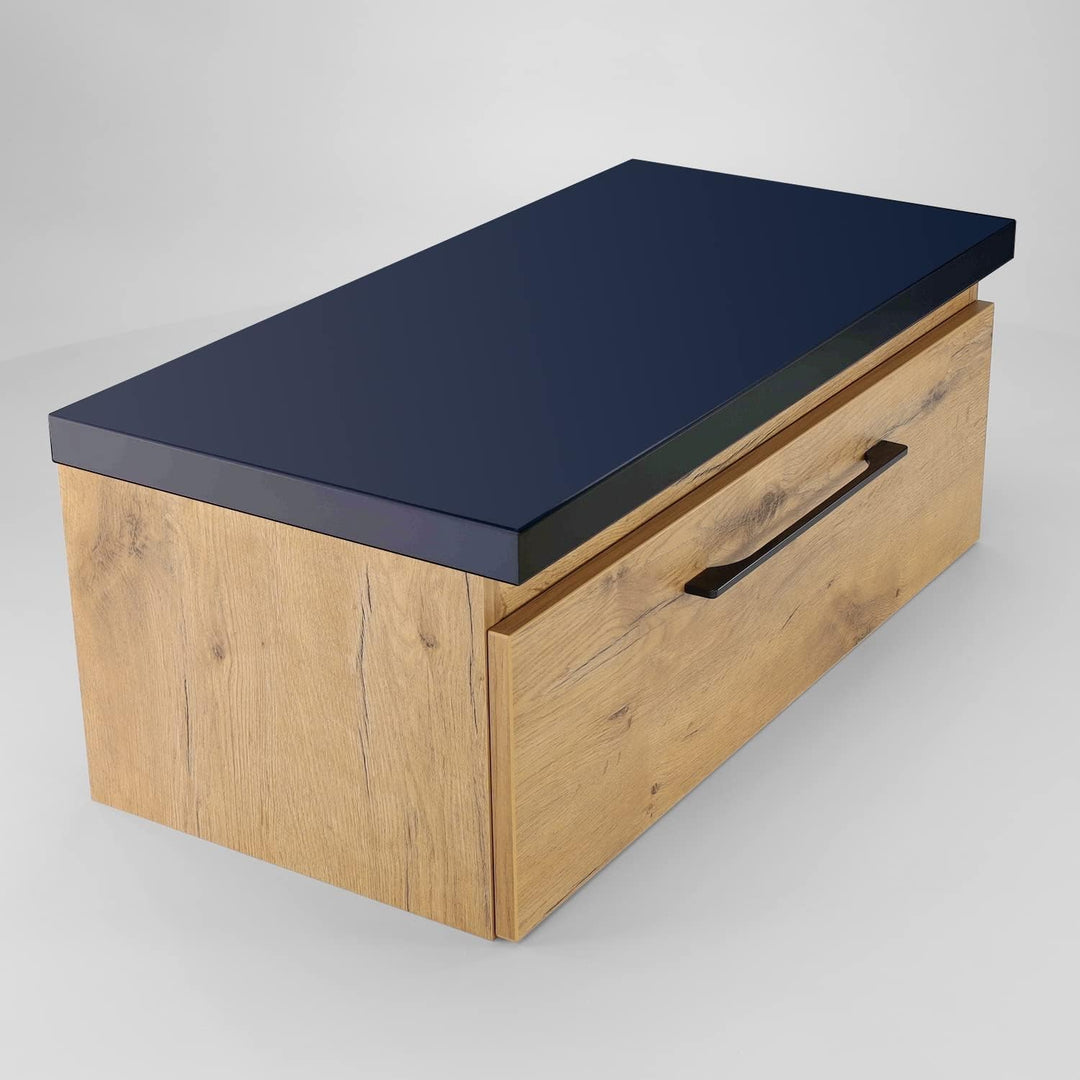 paplinskimoebel Badezimmer Badmöbel Unterschrank Schrank Waschbecken + schwarzes Oberteil 80,5 x 39