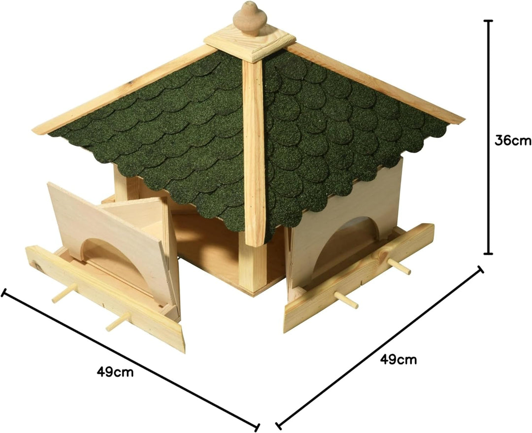 Luxus-Vogelhaus 98700e Grosses XXL Vogelhaus aus Holz (Kiefer) für Garten, Balkon, mit 4 herausziehb