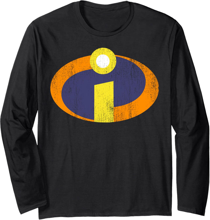 Disney Pixar Incredibles Vintage Faded Logo Langarmshirt