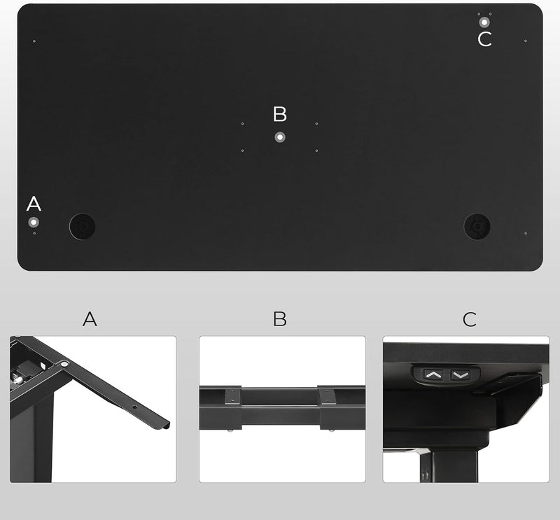 SONGMICS Tischplatte für elektrischen Schreibtisch, Schreibtischplatte mit glatten Kanten, MDF, 60 x