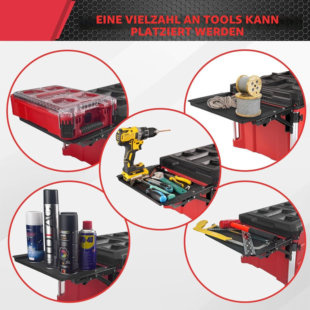 Klapptisch passend für Milwaukee Packout Werkzeugkasten, leistungsstarke magnetische Werkzeugablage