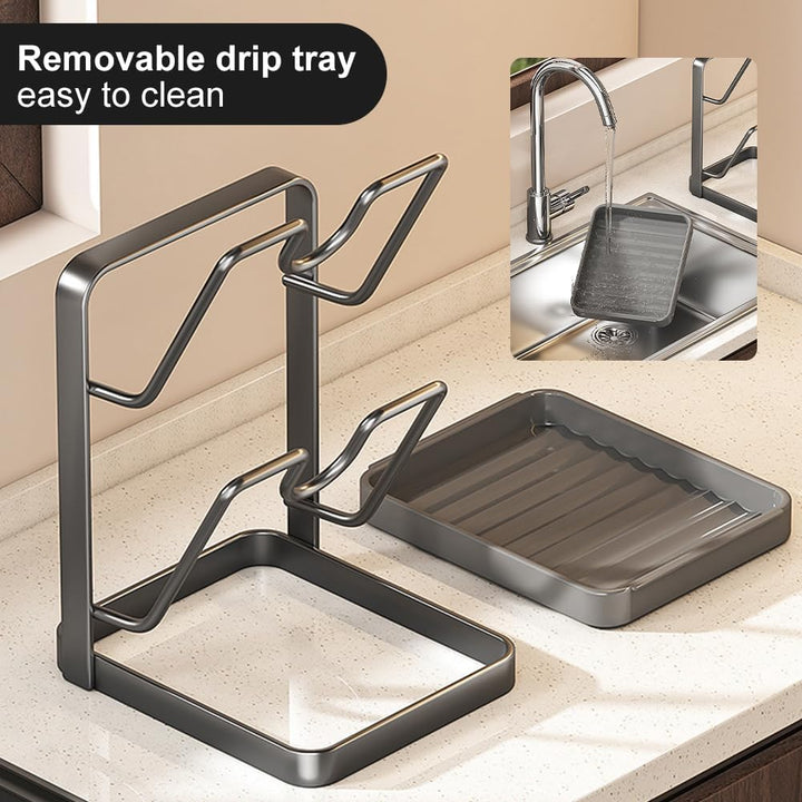FARYODI Topfdeckel Organizer, Deckelhalter, Topfdeckelhalter mit Abnehmbarer Tropfschale, Platzspare