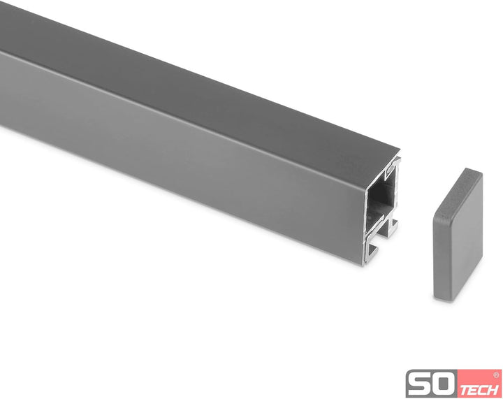Kesseböhmer Linero style Küchenreling Edelstahloptik 1800 x 22 x 29 mm Alu Relingsystem von SOTECH P