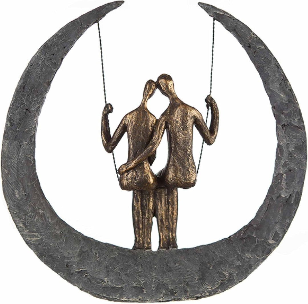 Casablanca Deko Skulptur Figur - Swing Poly/Metall - bronzefarben - Höhe 30 cm Höhe 30 cm Bronzefarb