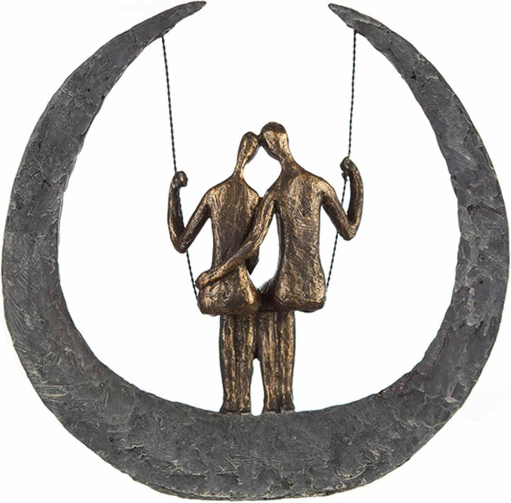 Casablanca Deko Skulptur Figur - Swing Poly/Metall - bronzefarben - Höhe 30 cm Höhe 30 cm Bronzefarb