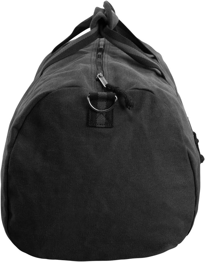 Canvas Barrel Bag - Sporttasche, 45 Liter, Duffel Bag Tasche mit Echt-Leder Veredelung (Manufaktur13