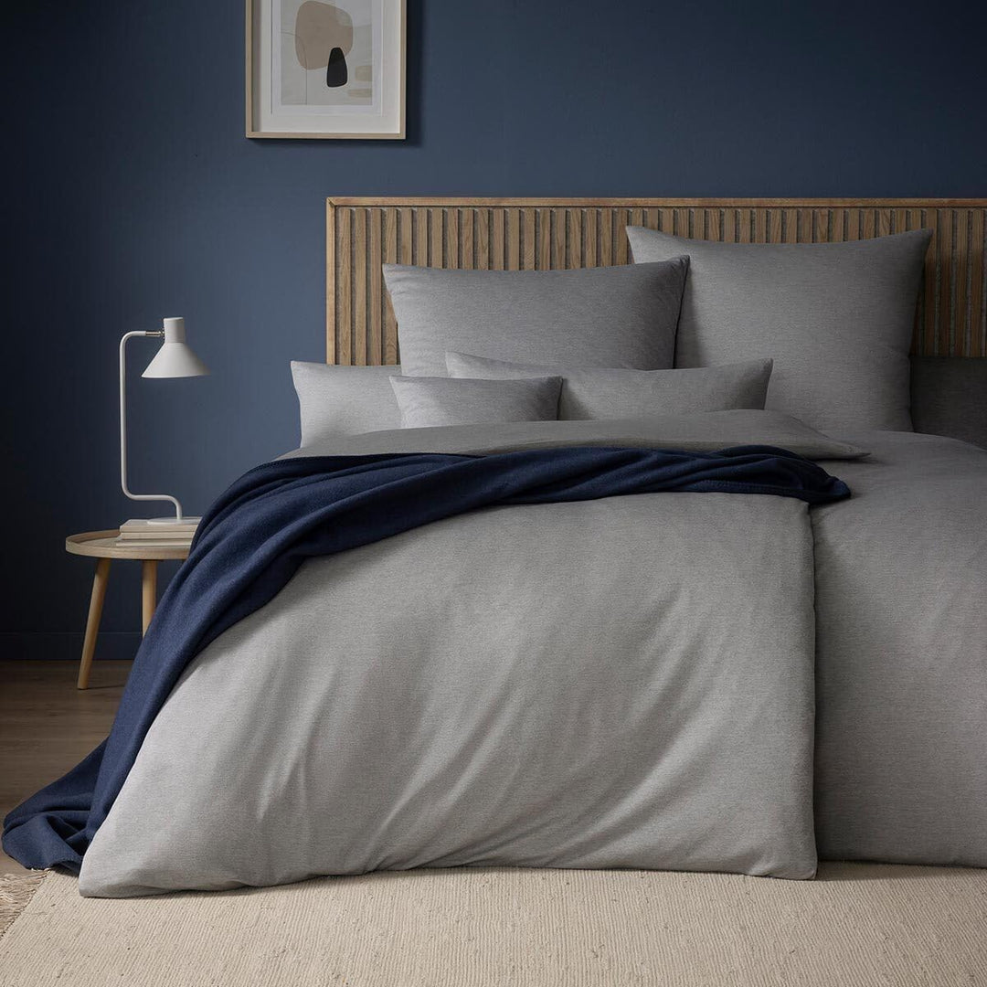 ESTELLA Mako Interlock Jersey Bettwäsche Uni Takoma grau, 160x210 cm + 65x100 cm Grau 160x210 cm + 6