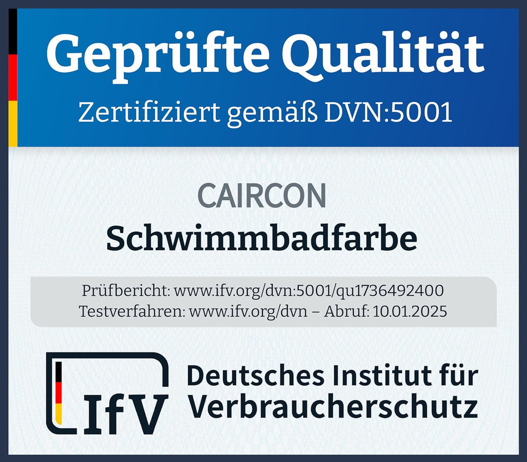 CAIRCON Schwimmbadfarbe Poolbeschichtung Poolfarbe Schwimmbecken Farbe Lichtblau - 10L RAL 5012 - Li