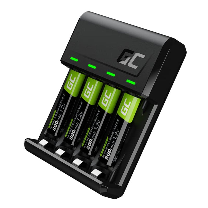Green Cell VitalCharger Batterieladegerät Ladegerät + 4X AAA 800mAh für NI-MH AA AAA R6 R03 Mignon A