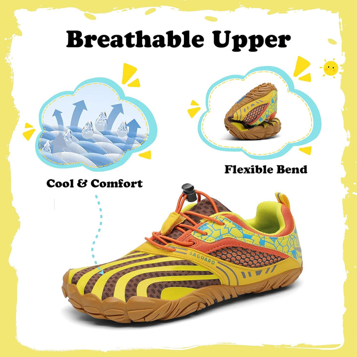 SAGUARO Barfussschuhe Kinder Outdoor Sport Barfuss Schuhe für Jungen Mädchen Gr.24-36 24 EU Gelb, 24