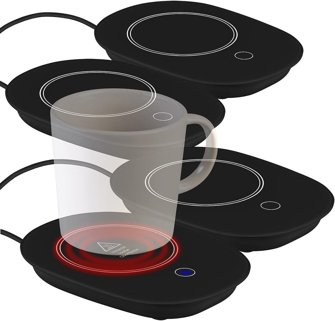 PEARL Heizplatte Tassenwärmer: 4er-Set USB-Tassenwärmer mit Automatik- & Warmhalte-Funktion mit 55 °