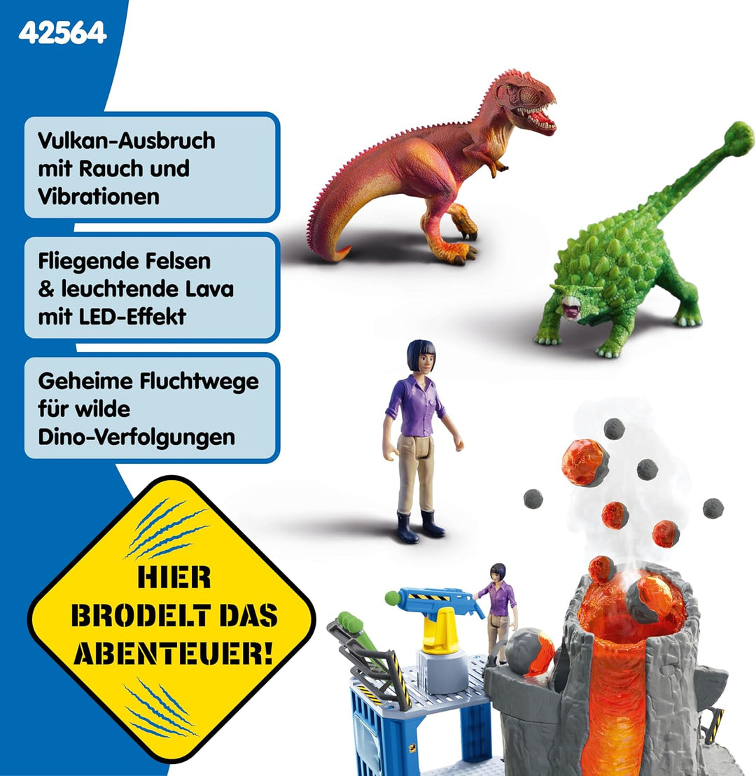 schleich 42564 Grosse Vulkan Expedition, für Kinder ab 5-12 Jahren, DINOSAURS - Spielset Single neue