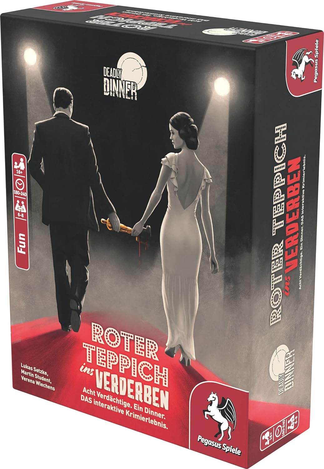 Pegasus Spiele 19010G - Deadly Dinner - Roter Teppich ins Verderben - Krimi Dinner für Zuhause - 6 b