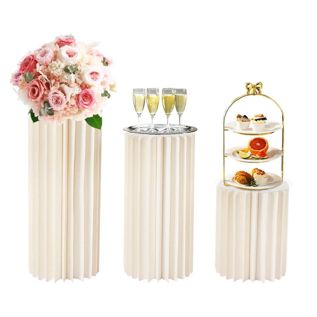 Hochzeit Karton Blumenständer Vasen, Faltbarer Tafelaufsatz aus Karton, zylinderförmige Blumenstände