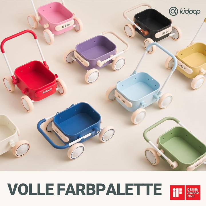 Kidpop PULA 2-in-1 Lauflernwagen Baby Push Pull Lauflernhilfe Spielzeug,4-in-1-Lauflernhilfe mit Räd
