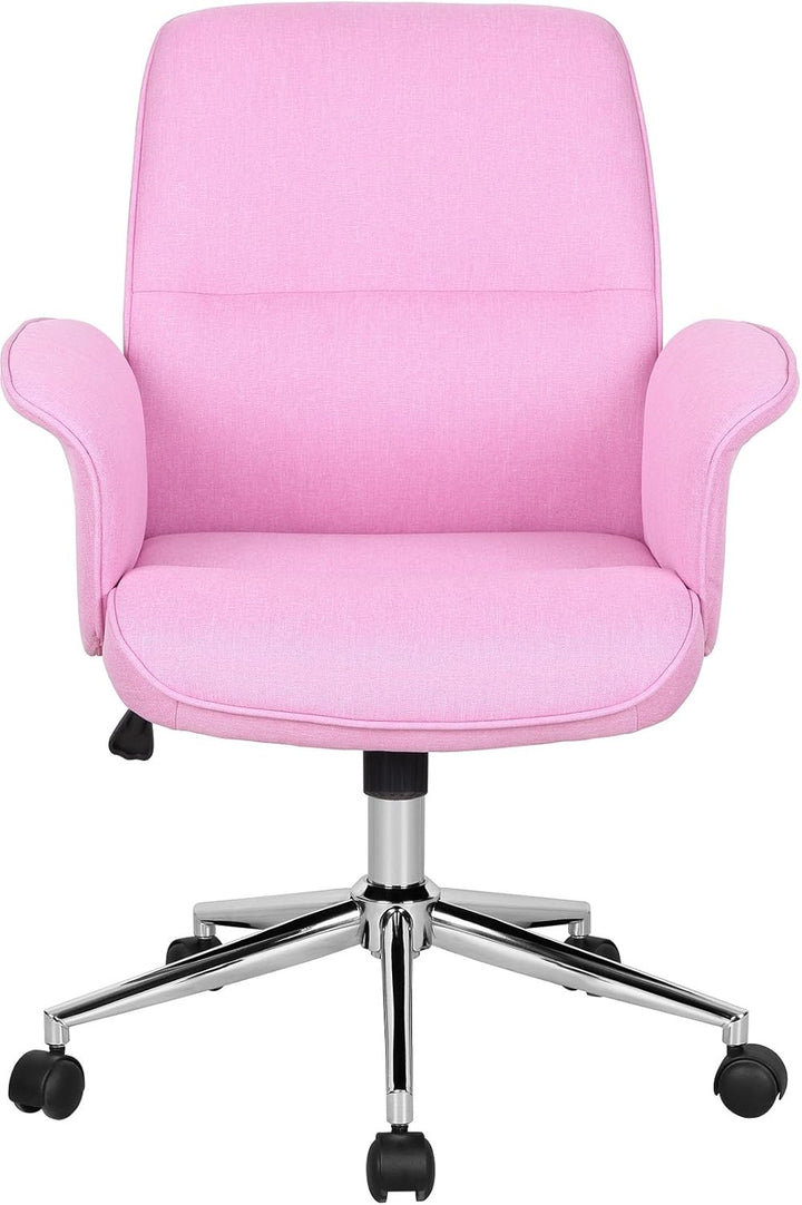 SixBros. Bürostuhl, Schreibtischstuhl mit Armlehne und niedriger Rückenlehne, Drehstuhl stufenlos hö