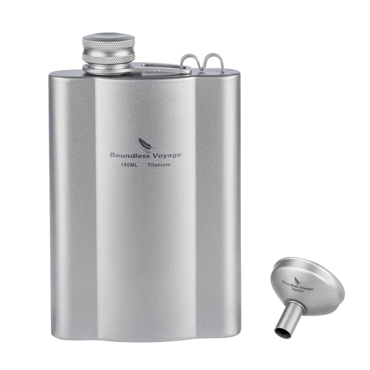 iBasingo Flachmänner aus Titan 180ml Ultraleichter kleiner Flachmann für Spirituosen Tragbare Reise