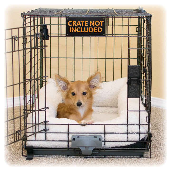 K&H PET PRODUCTS Ultra Plush Deluxe Nackenrolle für Hundekäfig, tragbares Plüschbett, Matte und Hund