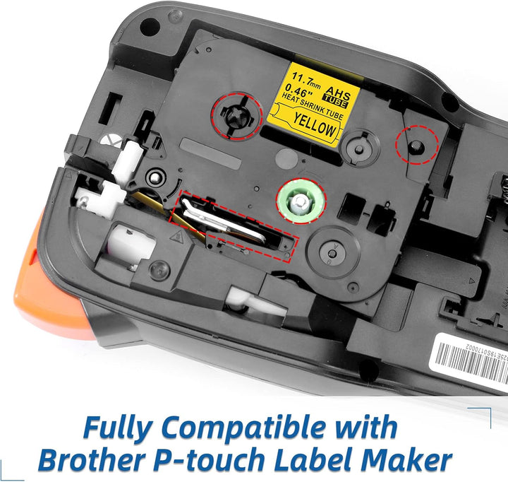 3x MarField HSe-631 11.7 Schrumpfschlauch Schriftband Kompatibel mit Brother P-touch HS HSe631 Heat