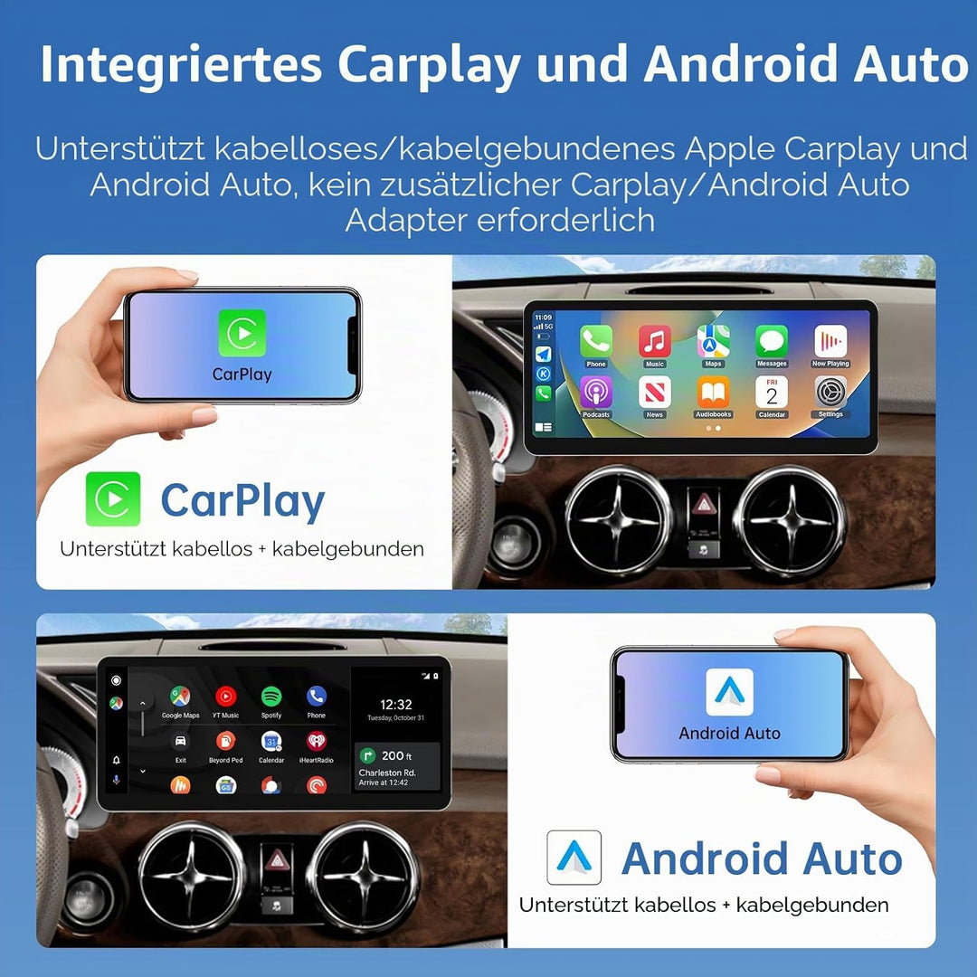 Road Top 12,3 Zoll Autoradio CarPlay für Mercedes Benz GLK Klasse X204 | mit NTG 4.5/4.7 System 2013