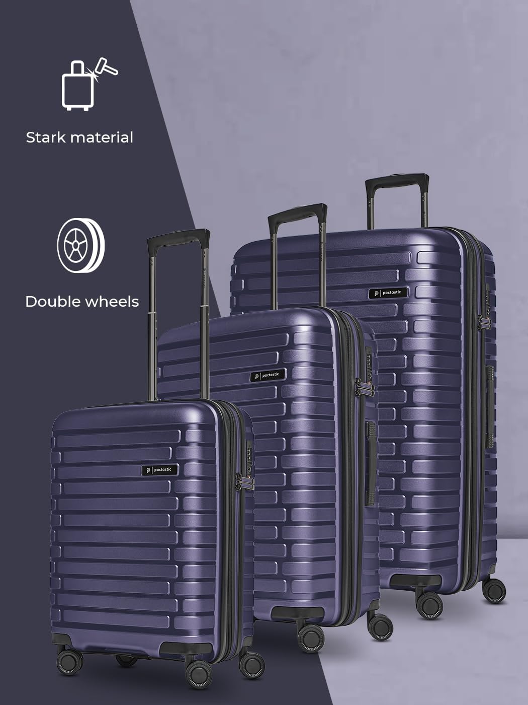 Hartschalen Koffer-Set 3-teilig | hochwertiges Polypropylen Material | mit Dehnfalte erweiterbar um