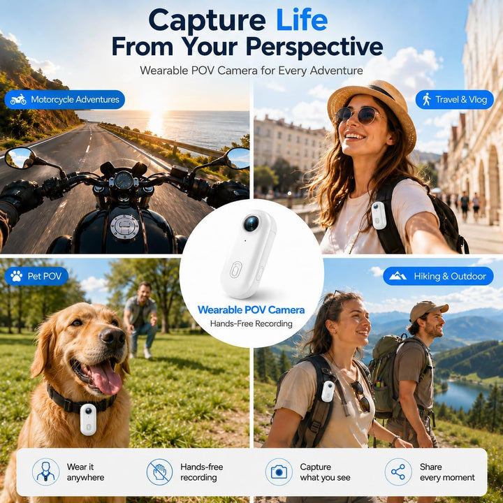Winnes 4K Action Camera Mini Daumengrösse Sportkamera POV Kamera 4K WiFi Helm Action Camera Magnetmo