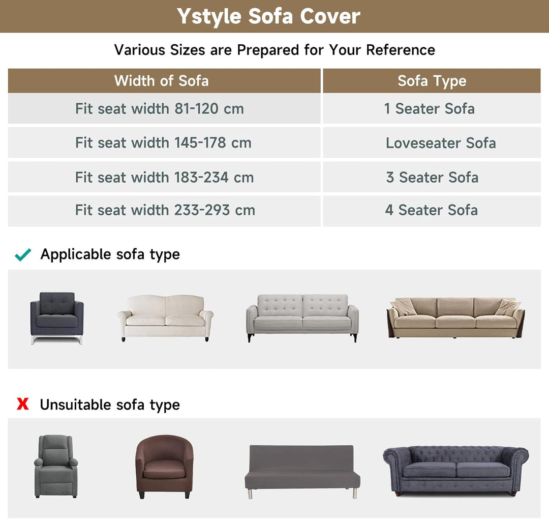 Ystyle Sofa überzug 3 Sitzer Mit Armlehne, Stretch Sofabezug rutschfest, Modern Sofa Cover Für Hunde