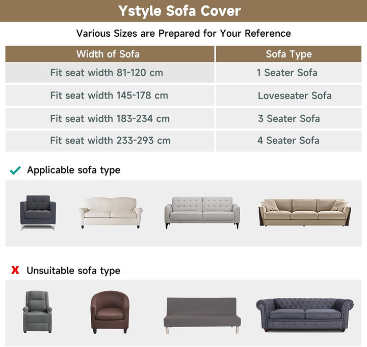 Ystyle Sofa überzug 3 Sitzer Mit Armlehne, Stretch Sofabezug rutschfest, Modern Sofa Cover Für Hunde
