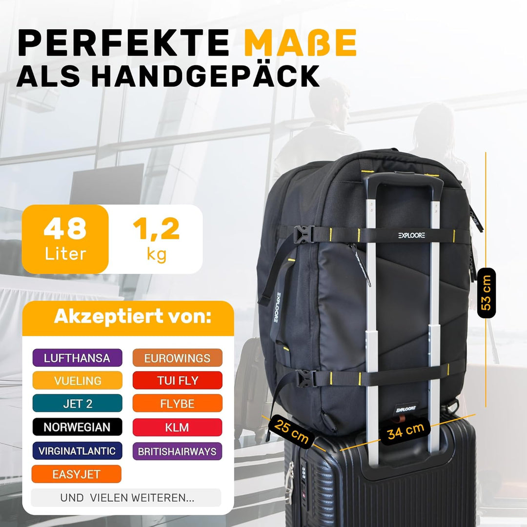 Handgepäck Koffer, Trolley, Leichter Robuster Hartschalenkoffer mit TSA-Schloss, Reisekoffer mit Rol
