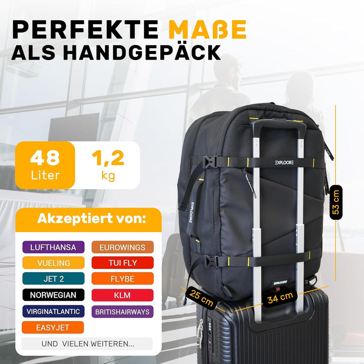 Handgepäck Koffer, Trolley, Leichter Robuster Hartschalenkoffer mit TSA-Schloss, Reisekoffer mit Rol