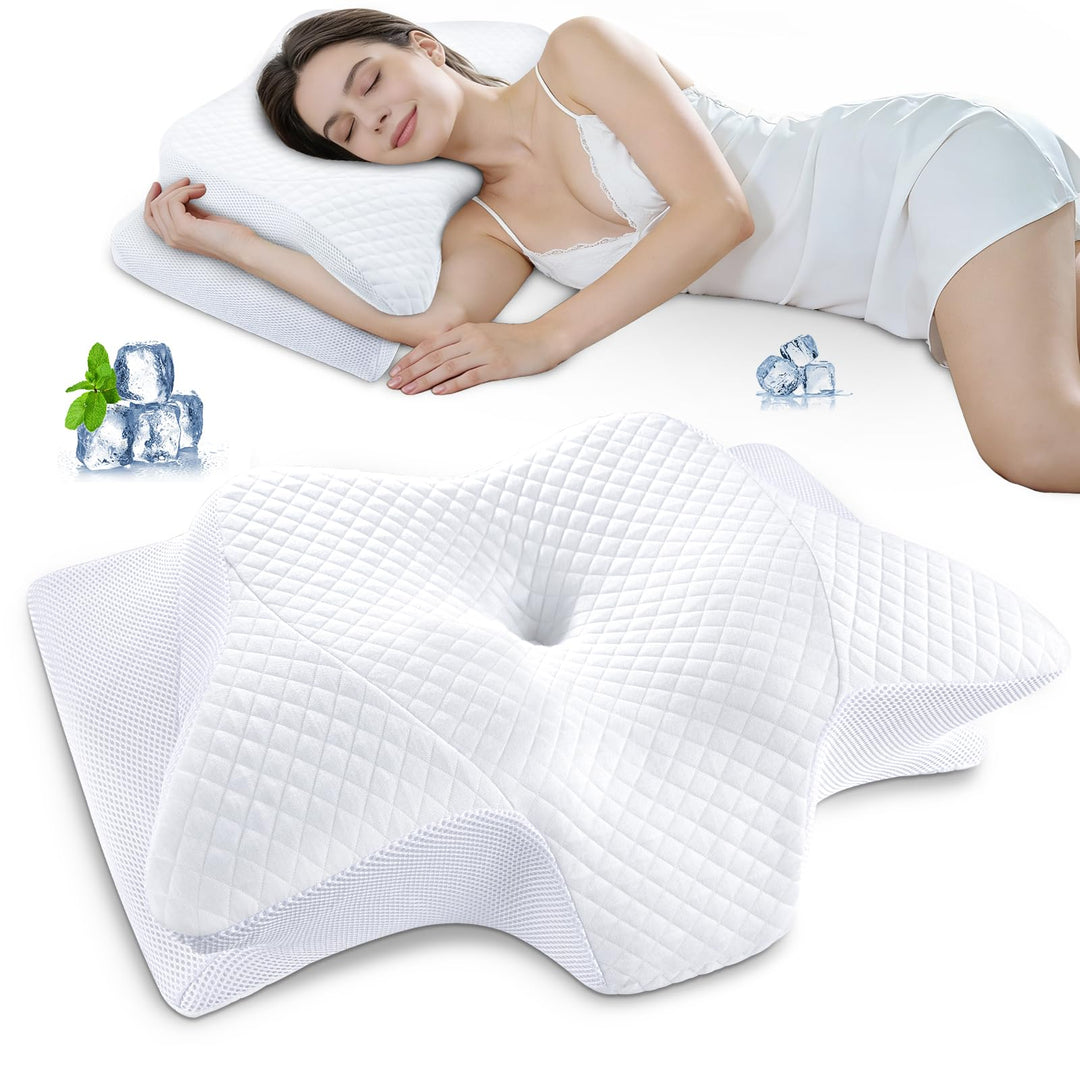 SAHEYER Nackenkissen Memory Foam Orthopädisches Kissen, Ergonomisches Kopfkissen Nackenstützkissen,