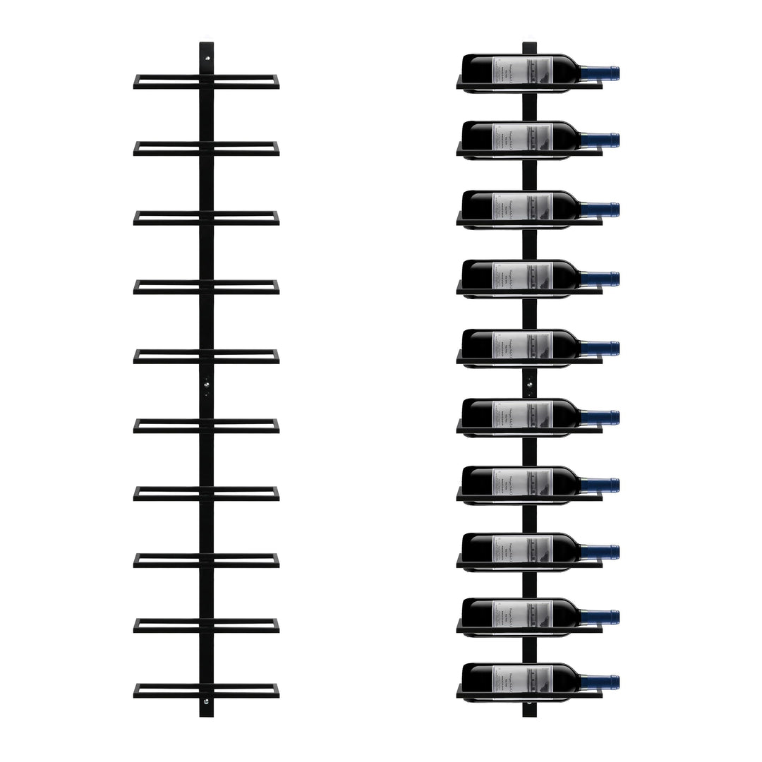 Yaheetech Weinregal Flaschenhalter Flaschenregal Aufbewahrungsregal für die Wand aus Metall 10 Flasc