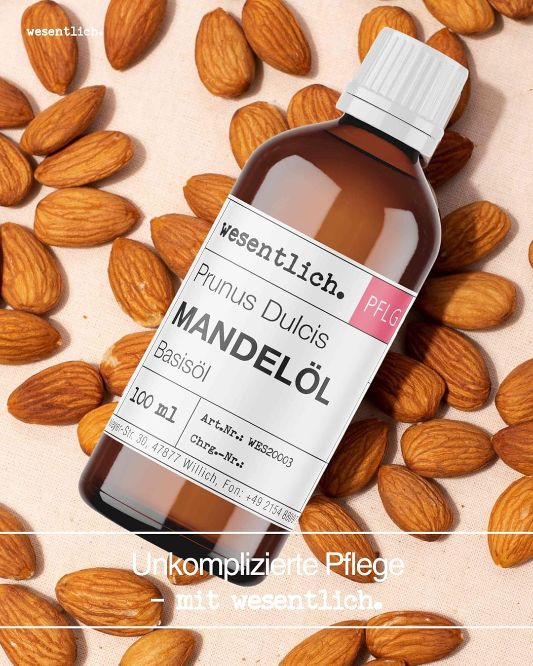 Mandelöl 1000ml - 100% reines Basisöl von wesentlich. - natürliche Pflege für Haut und Haar