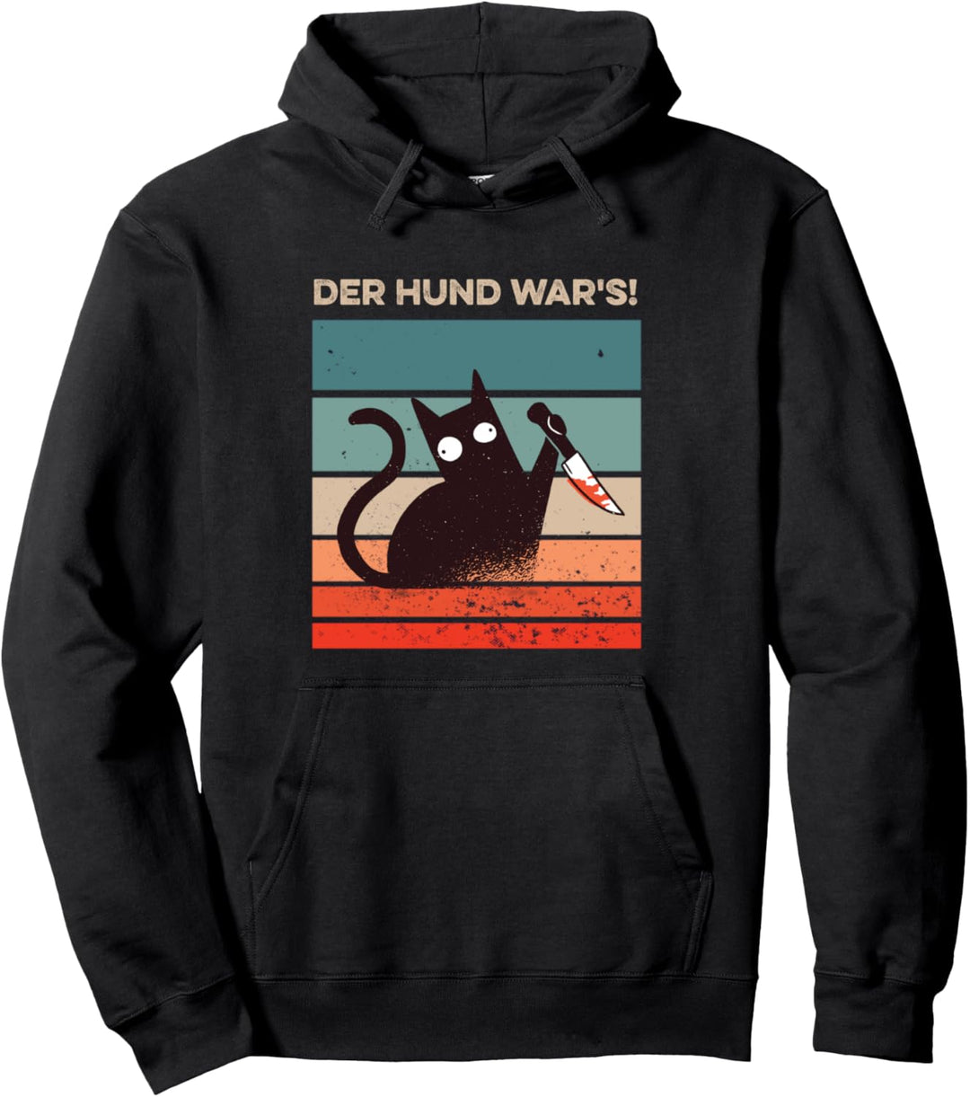 Der Hund war`s Katzen Design mit schwarzer Katze Pullover Hoodie