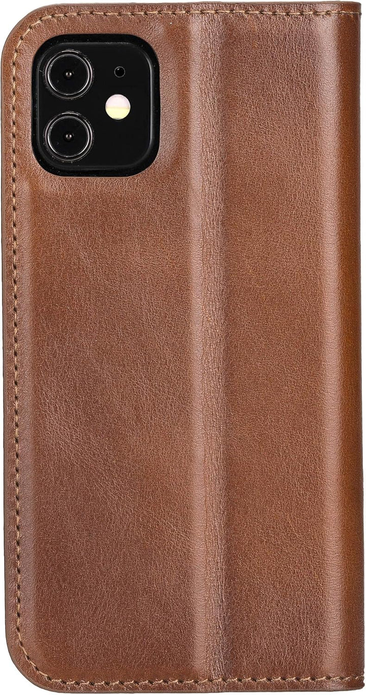 Solo Pelle aufklappbare Lederhülle kompatibel für iPhone 12 Mini in 5.4 Zoll inkl. 1 Kartenfach für