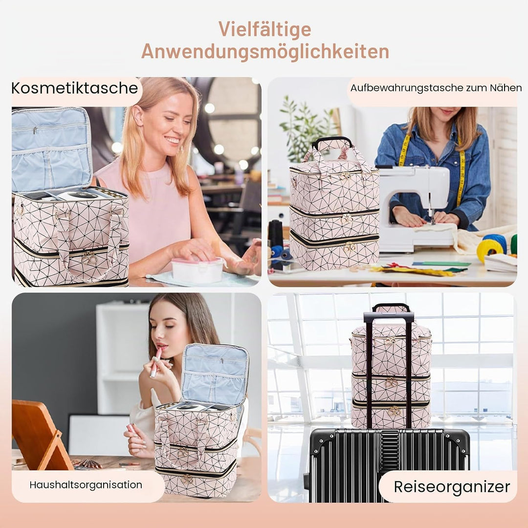 Nagellack- Organisator Tasche grosse Kapazität drei Schichten Nagel liefert Veranstalter Fall hält 8