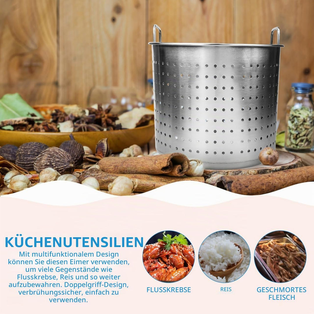 HEMOTON Suppentopf, Siebkorbeinsatz,Meeresfrüchte Kochtopf, Langusten und Krabben Dampftopf, Edelsta