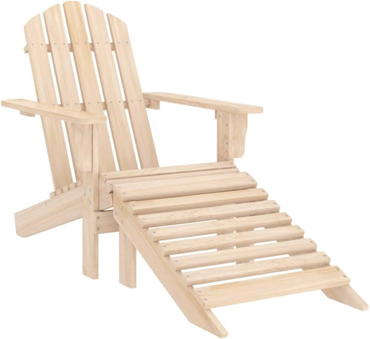 vidaXL Tannenholz Massiv Adirondack Gartenstuhl mit Fussstütze Liegestuhl Deckchair Gartenliege Gart