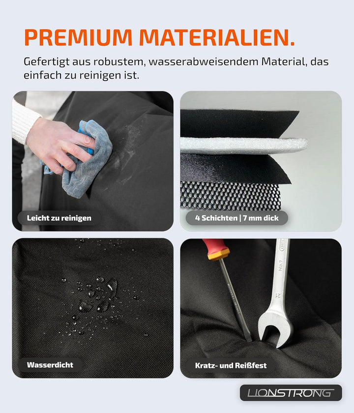 LIONSTRONG® Ladekantenschutz Kofferraum [GEPOLSTERT & WASSERDICHT] – Universelle Schutzmatte geeigne