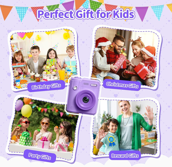 Gofunly Sofortbildkamera Kinder, 1080P HD Kinderkamera Sofortbildkamera mit 32GB Karte & DruckerPapi