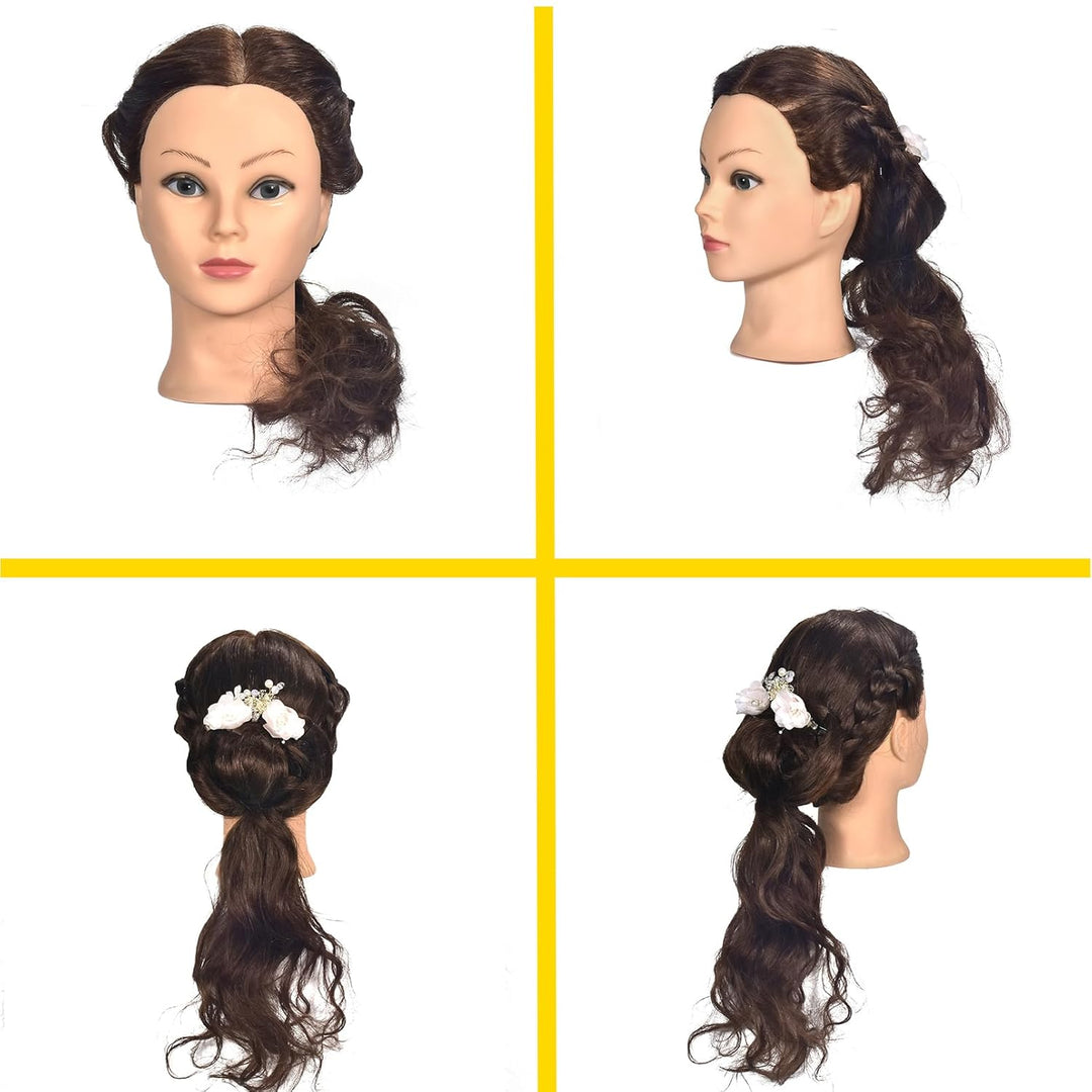 Schaufensterpuppe Kopf 16„-18“ Weiblich 100% Echthaar Friseurin Kosmetologie Schaufensterpuppe Manik